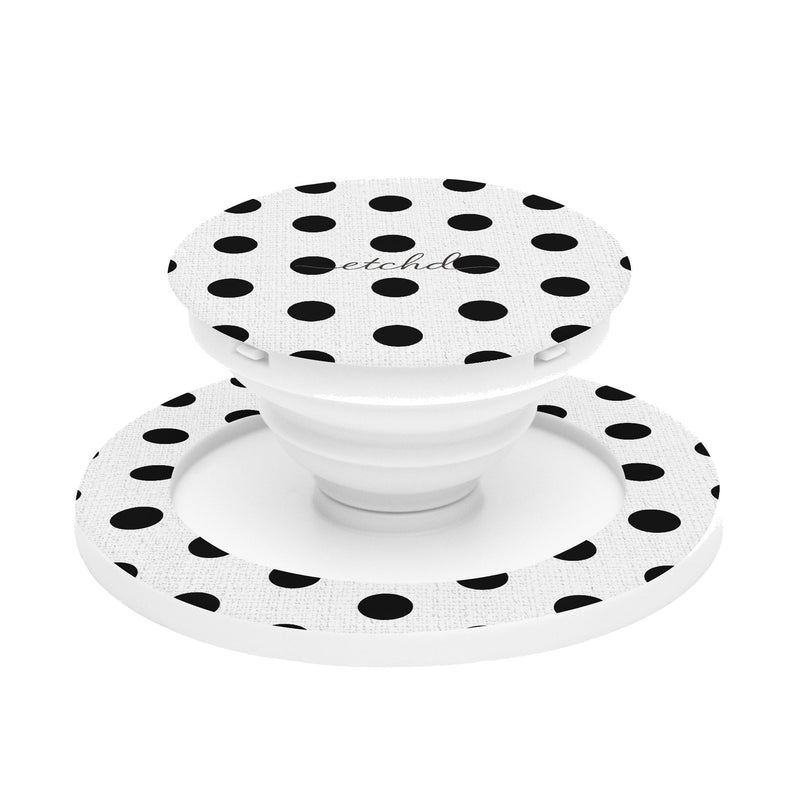 Black & White Polka Dot Handy-Halterung und Ständer-zoom-