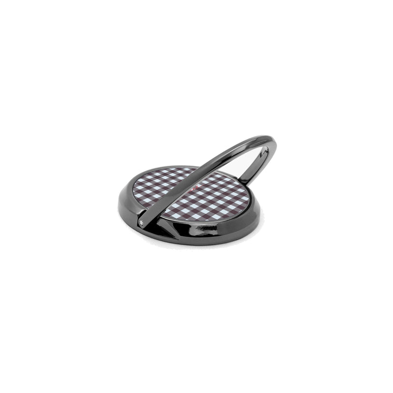 Blue & Plum Gingham Anillo soporte para móvil-zoom-