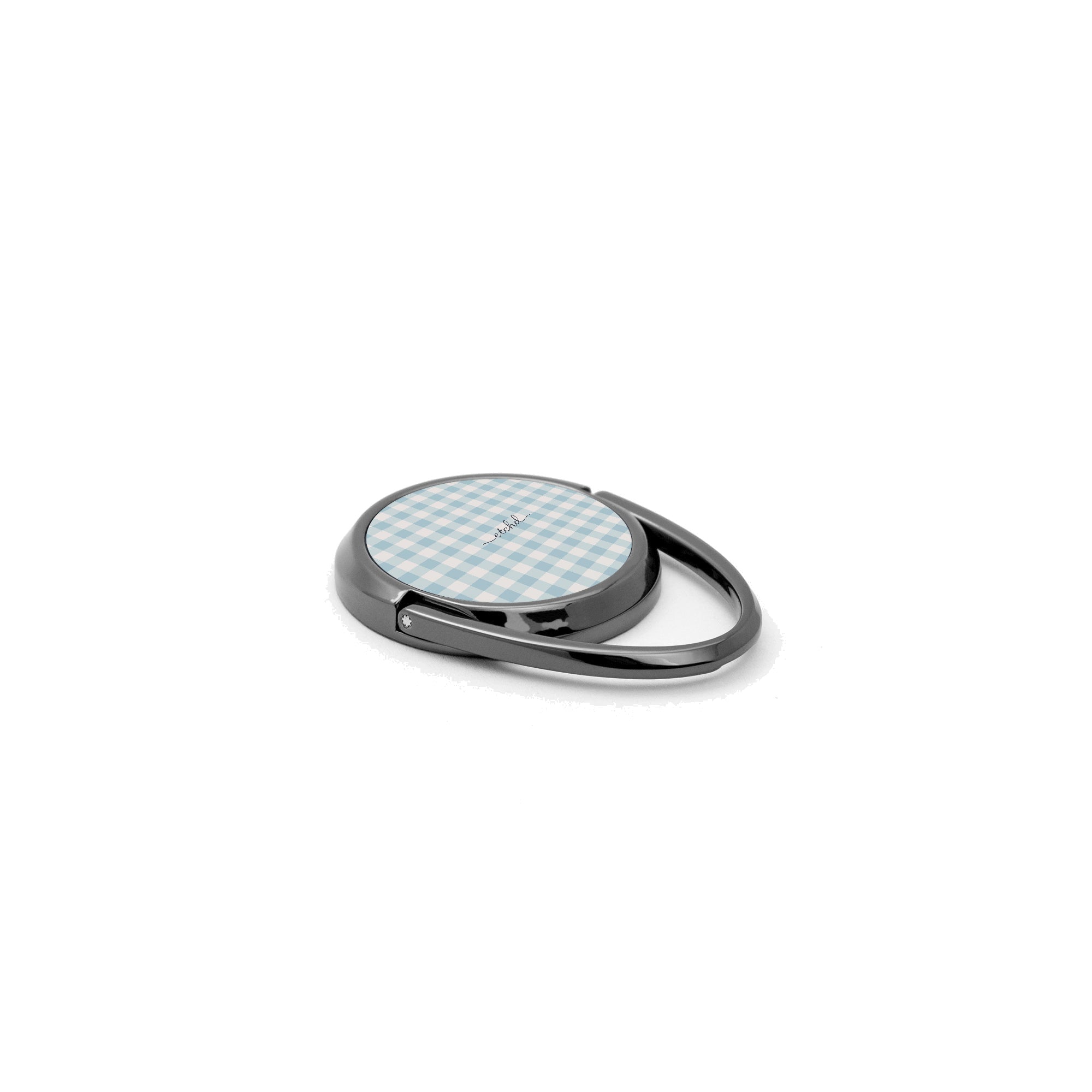 Cornflower & White Gingham Phone Ring Holder by etchd, view 2