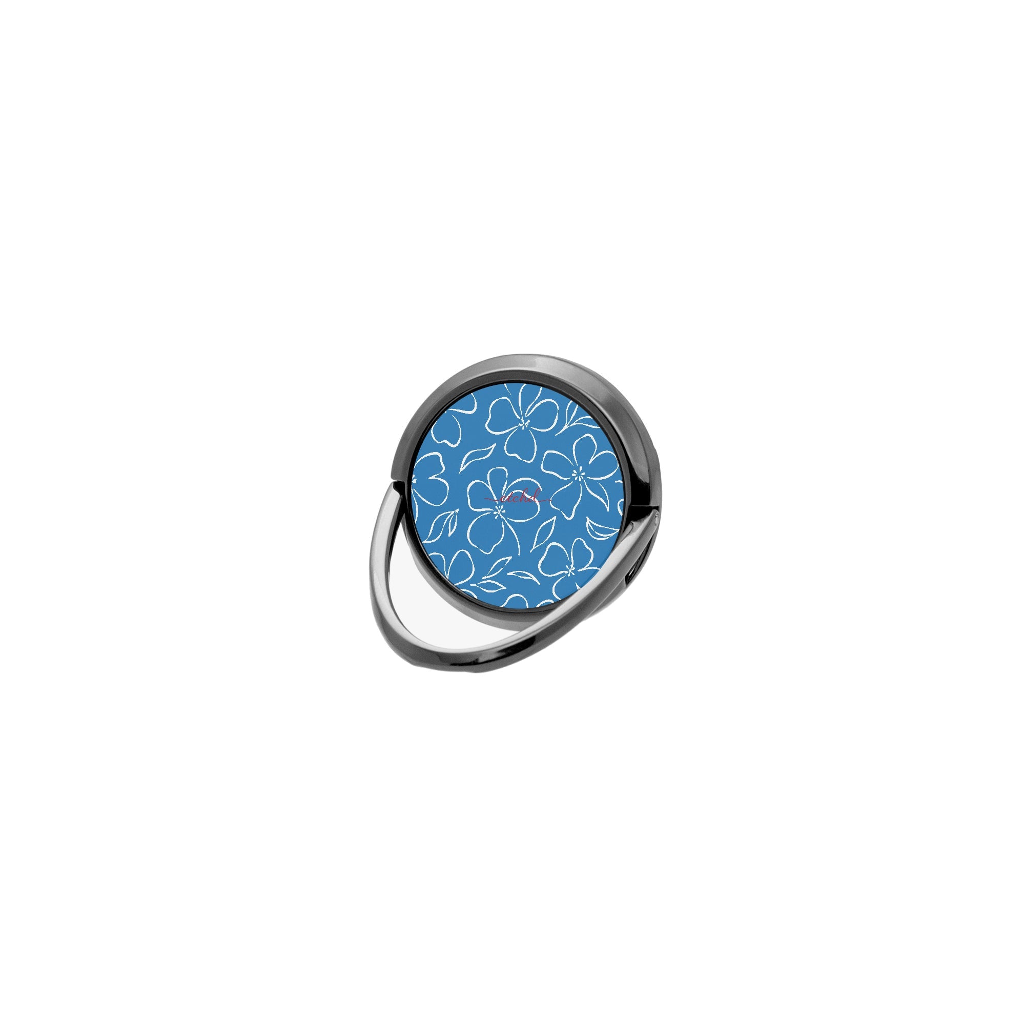 Cerulean & White Floral Phone Ring Holder by etchd