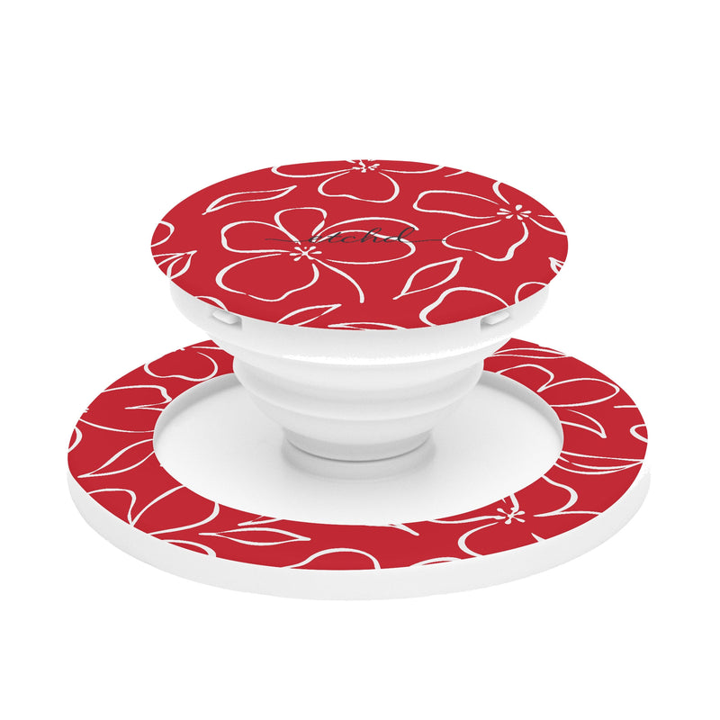 Classic Red & White Floral Anneau de maintien et support-zoom-
