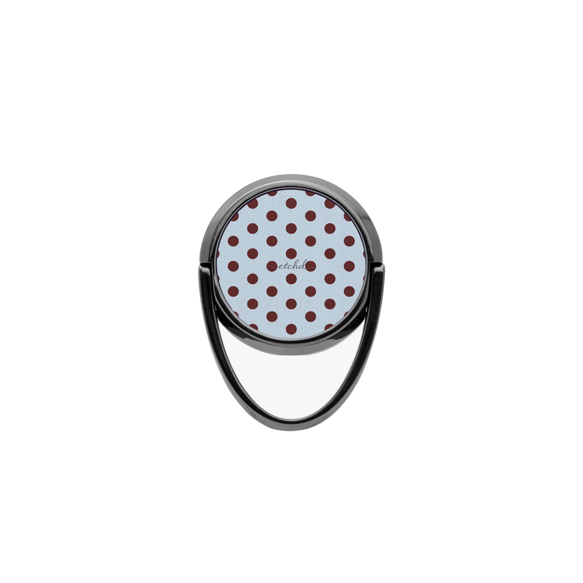 Blue & Cherry Polka Dot Phone Ring Holder by etchd, view 4