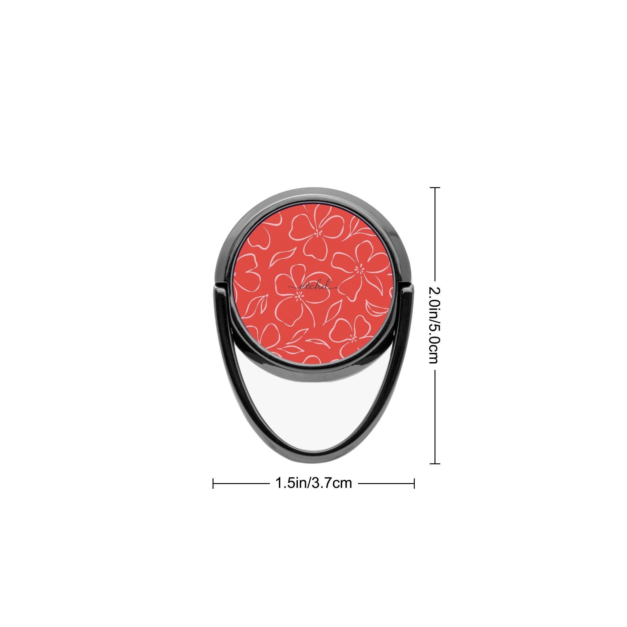 Poppy & Blush Floral Anillo soporte para móvil de etchd, vista 3