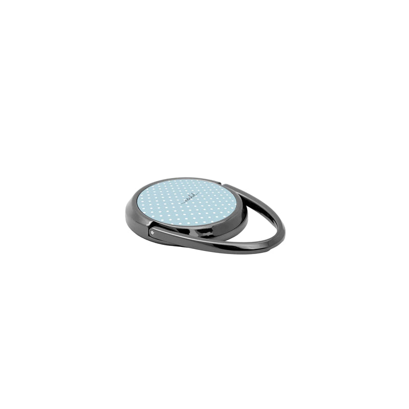 Blue White Polka Dot Ring-Halterung-zoom-
