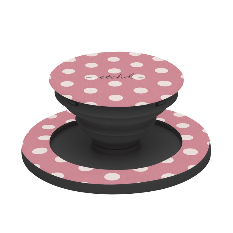 Cream & Blush Polka Dot Phone Grip And Stand-zoom-