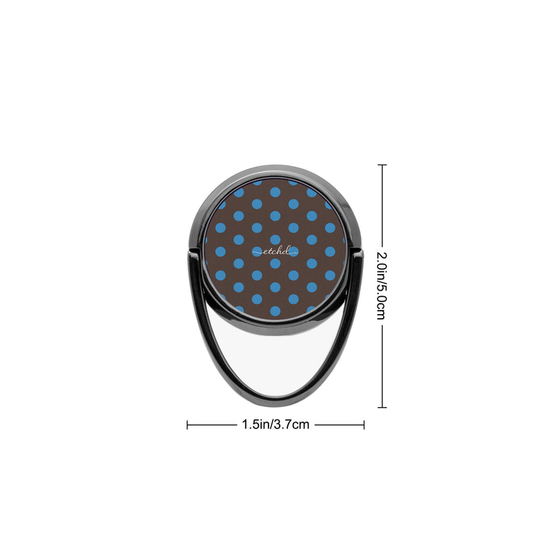 Cerulean And Espresso Polka Dot Phone Ring Holder-zoom-