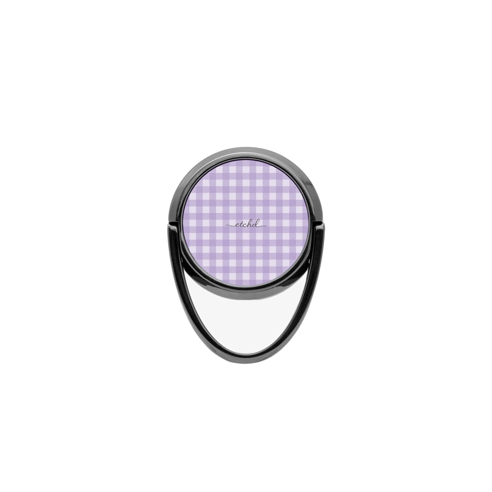 Lilac & Cream Gingham Phone Ring Holder by etchd, view 4