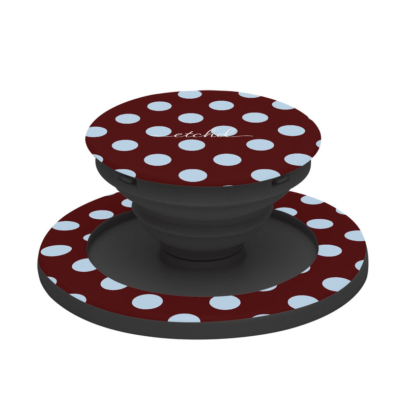 Cherry & Blue Polka Dot Phone Grip And Stand-zoom-
