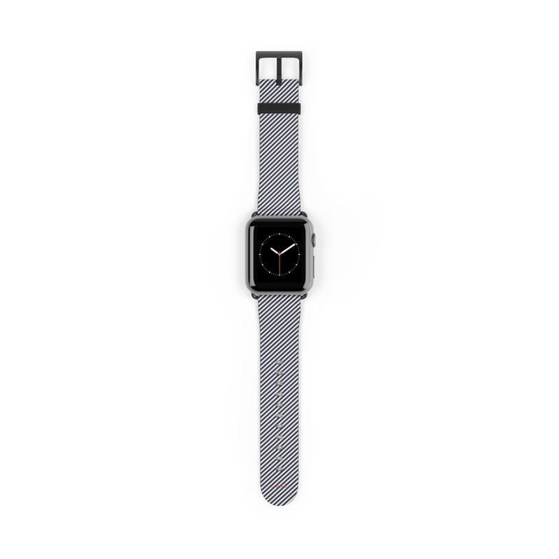 Plum & Blue Striped Diagonal Smartwatch Strap by etchd
