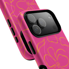 Pink & Orange Floral Magnetic Phone Case by etchd, view 100