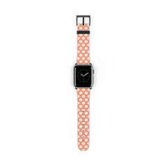 Cream & Coral Polka Dot Smartwatch Strap by etchd
