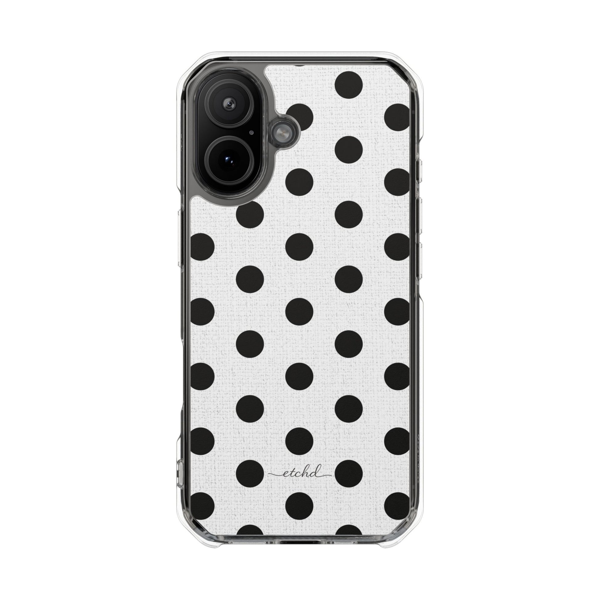 Black & White Polka Dot Clear Magnetic Phone Case by etchd, view 13
