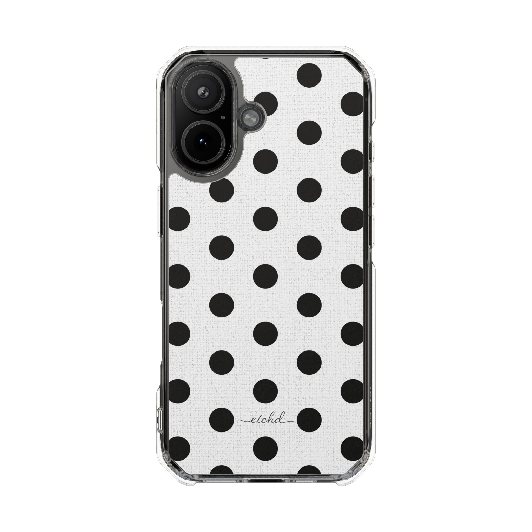 Black & White Polka Dot Clear Magnetic Phone Case by etchd, view 13