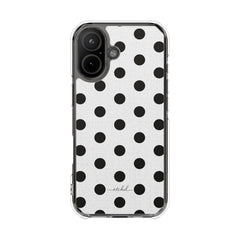 Black & White Polka Dot Clear Magnetic Phone Case by etchd, view 13