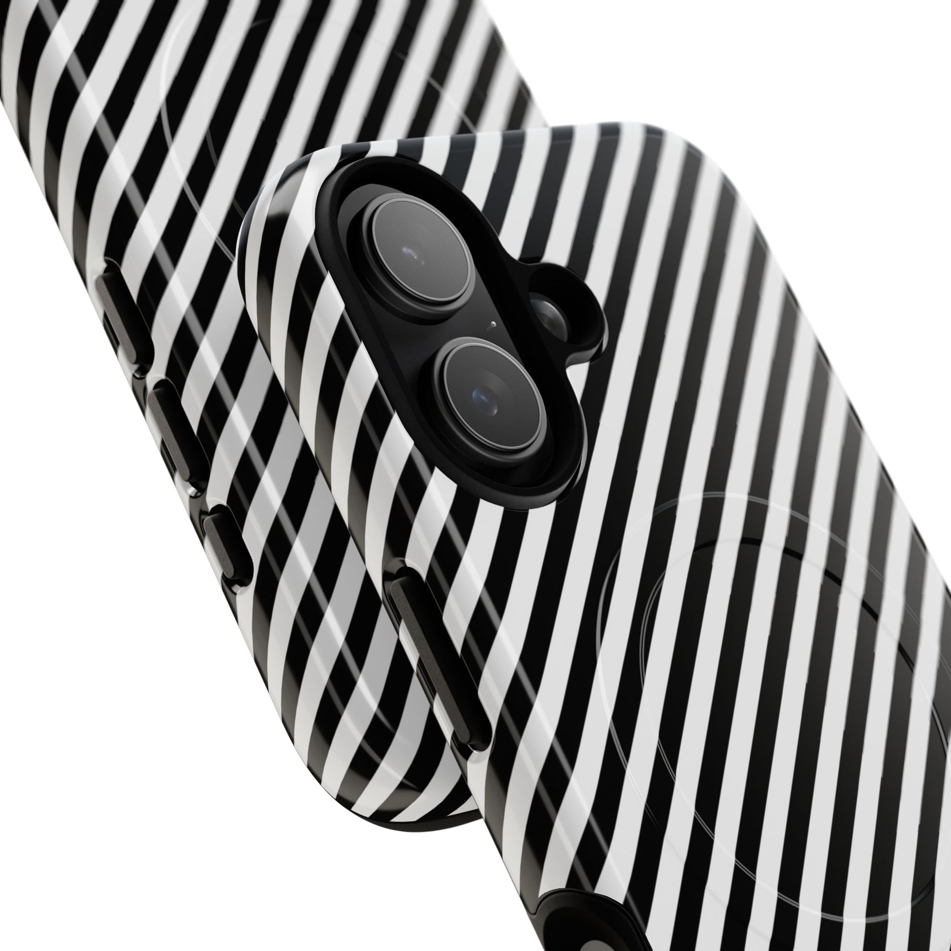 Black & White Striped Diagonal Magnetic Phone Case by etchd, view 87