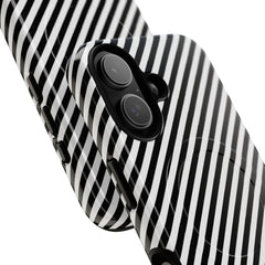 Black & White Striped Diagonal Magnetic Phone Case by etchd, view 87