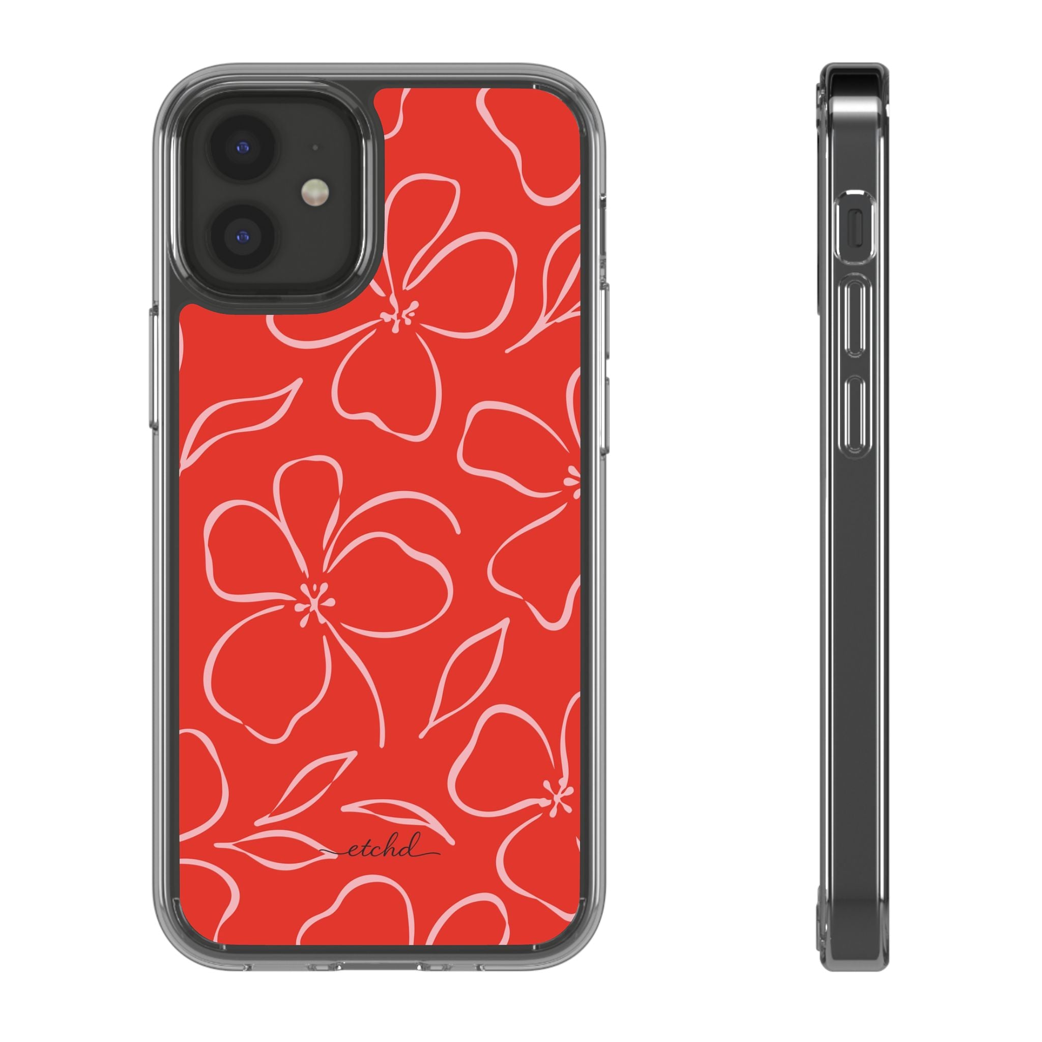 Poppy & Blush Floral Funda transparente para móvil de etchd, vista 2