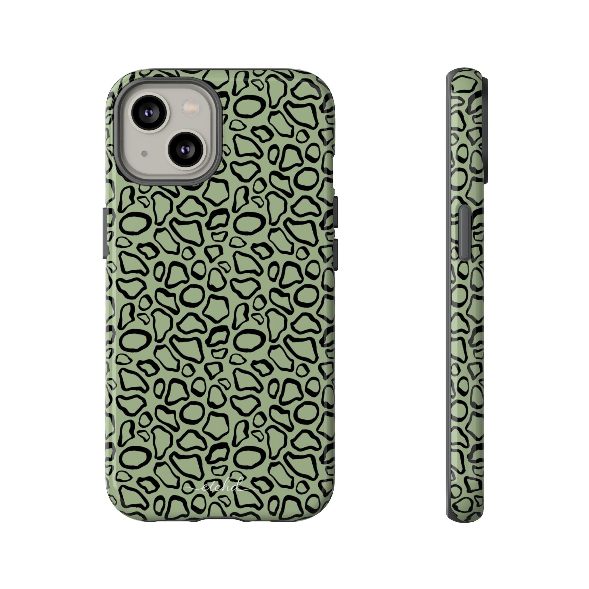 Abstract Print Sage Phone Case by etchd, view 2