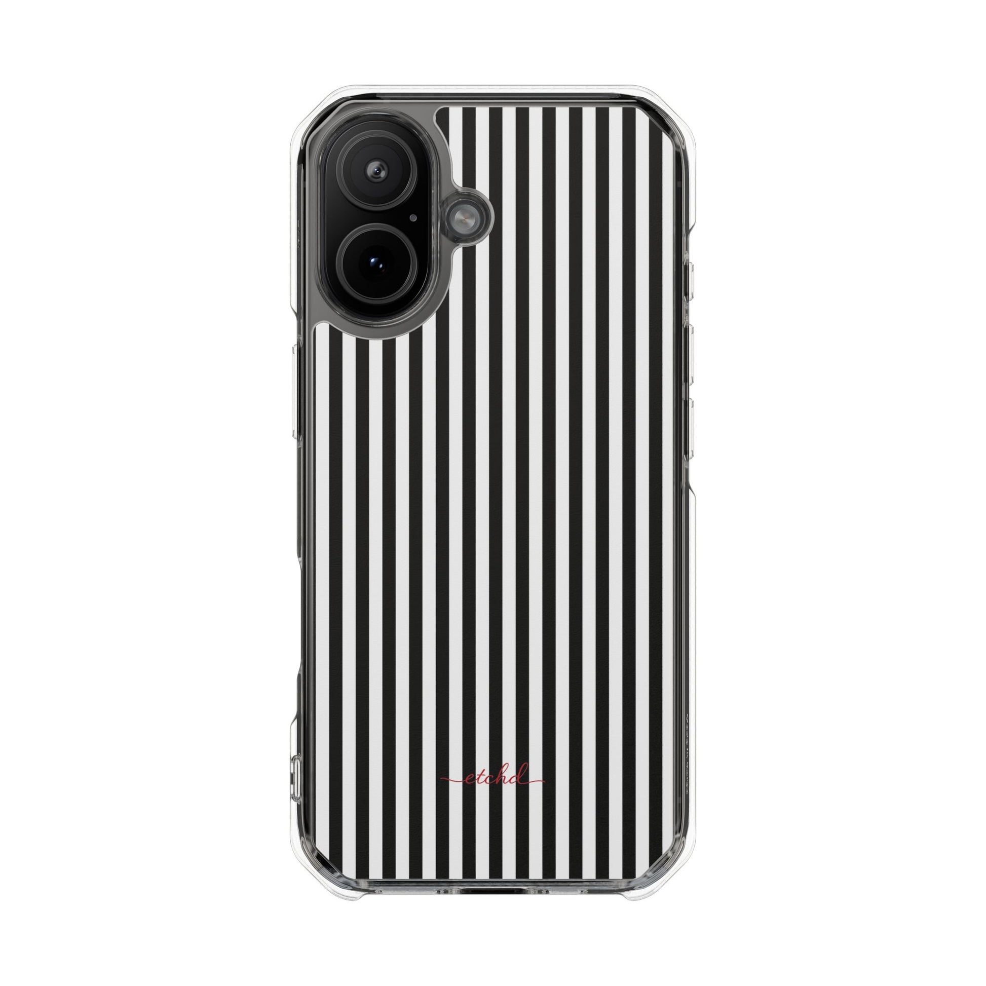 Black & White Striped Clear Magnetic Phone Case by etchd, view 13
