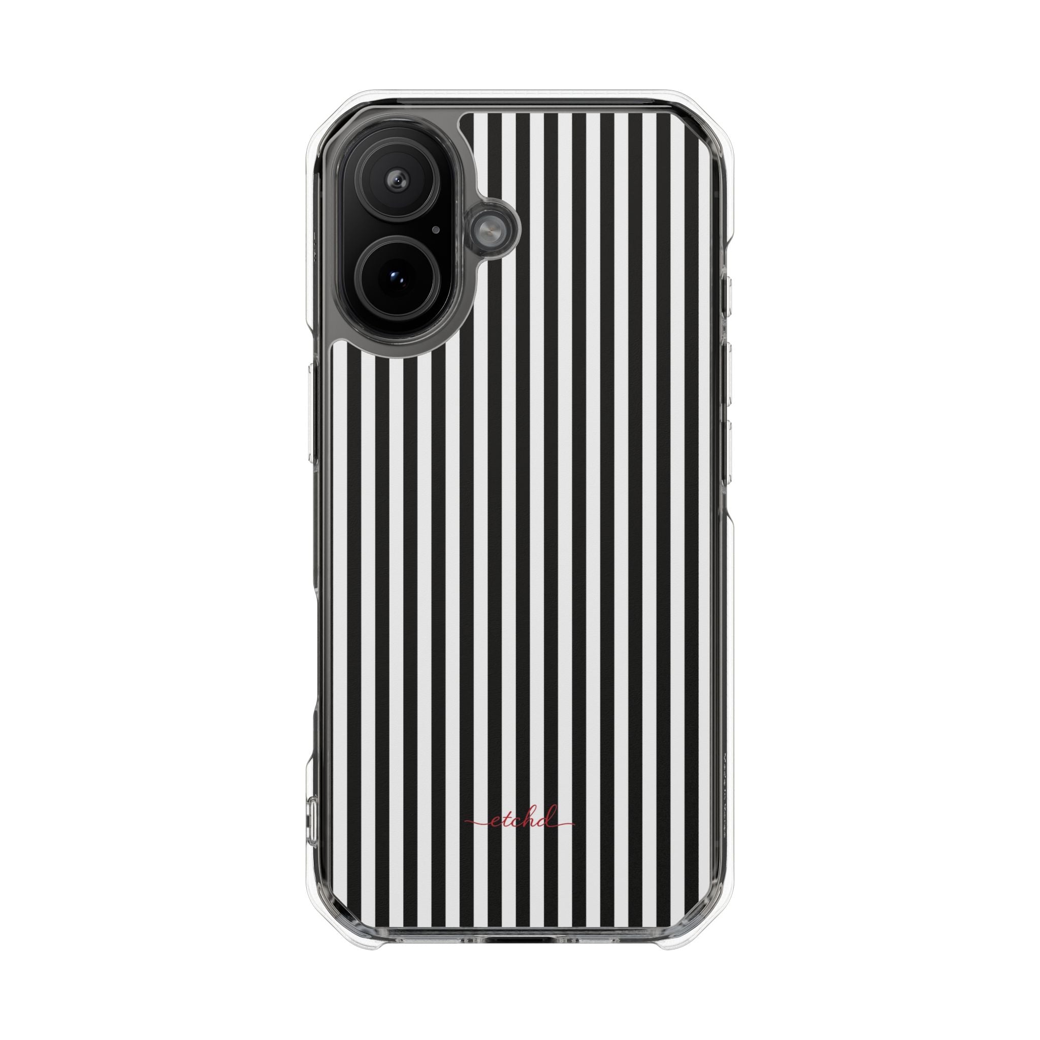 Black & White Striped Clear Magnetic Phone Case by etchd, view 13