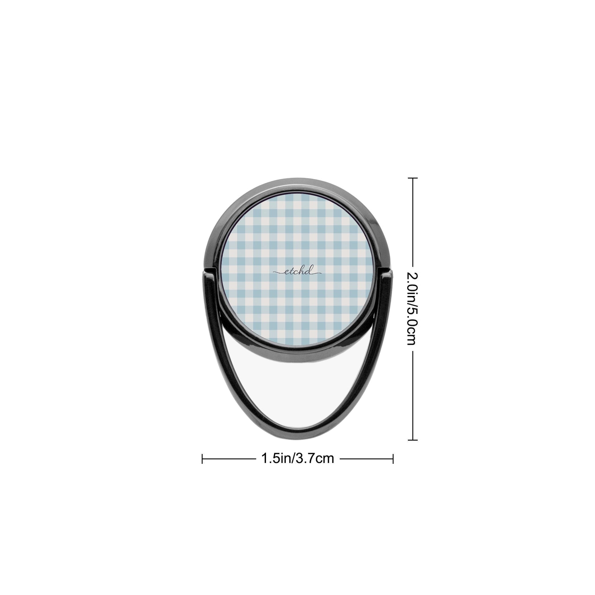 Cornflower & White Gingham Anello supporto per telefono di etchd, vista 3