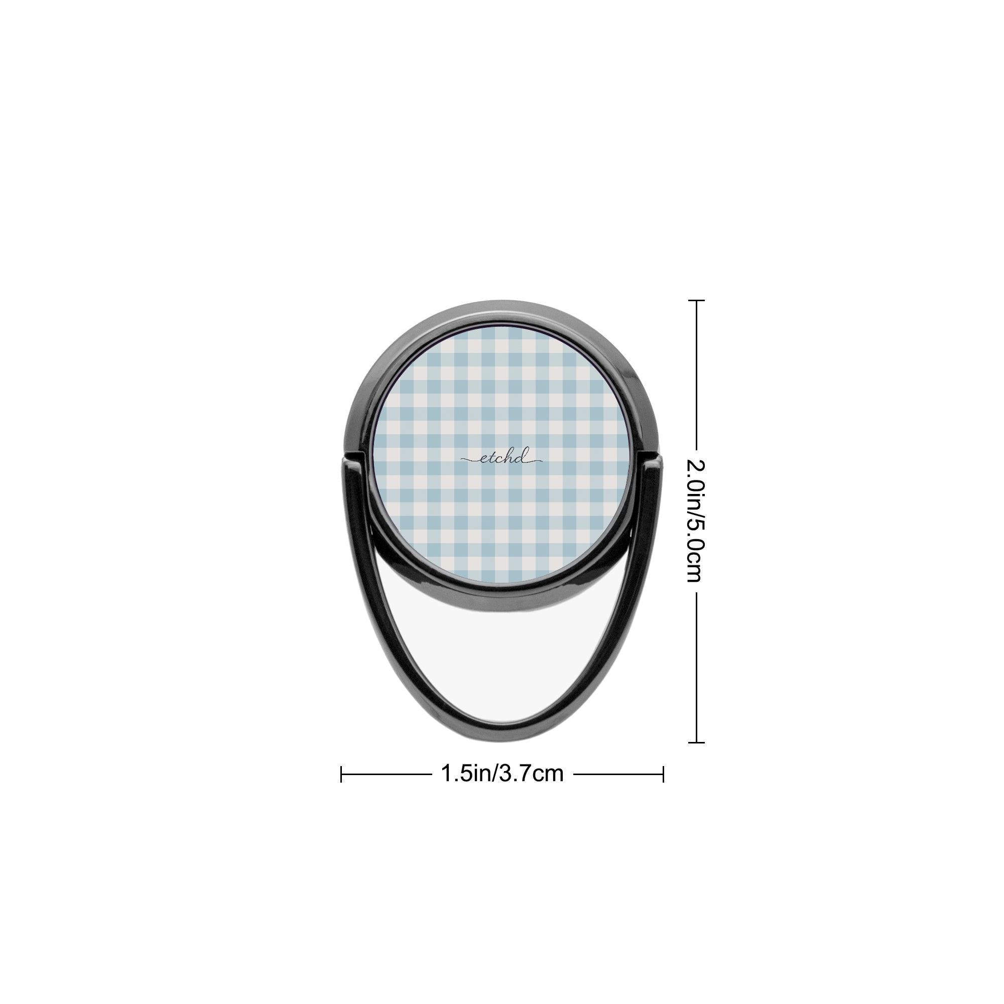 Cornflower & White Gingham Anello supporto per telefono di etchd, vista 3