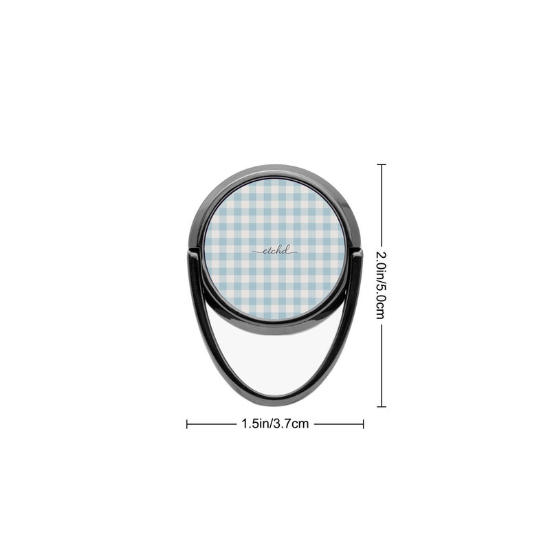 Cornflower & White Gingham Anello supporto per telefono-zoom-