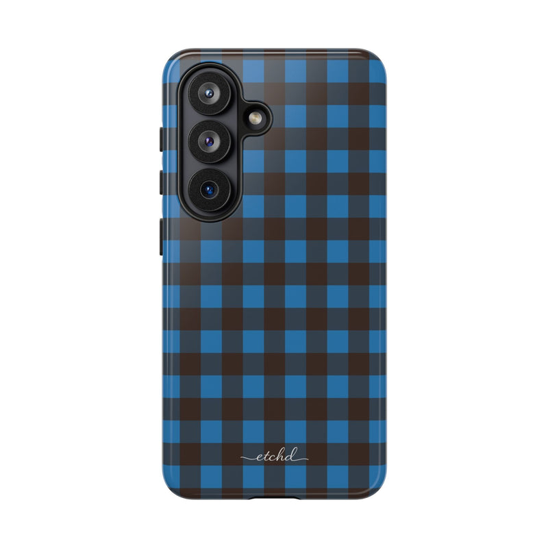 Cerulean & Espresso Gingham Phone Case by etchd, view 61