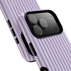Lilac & Cream Striped Magnetic Phone Case by etchd, view 99