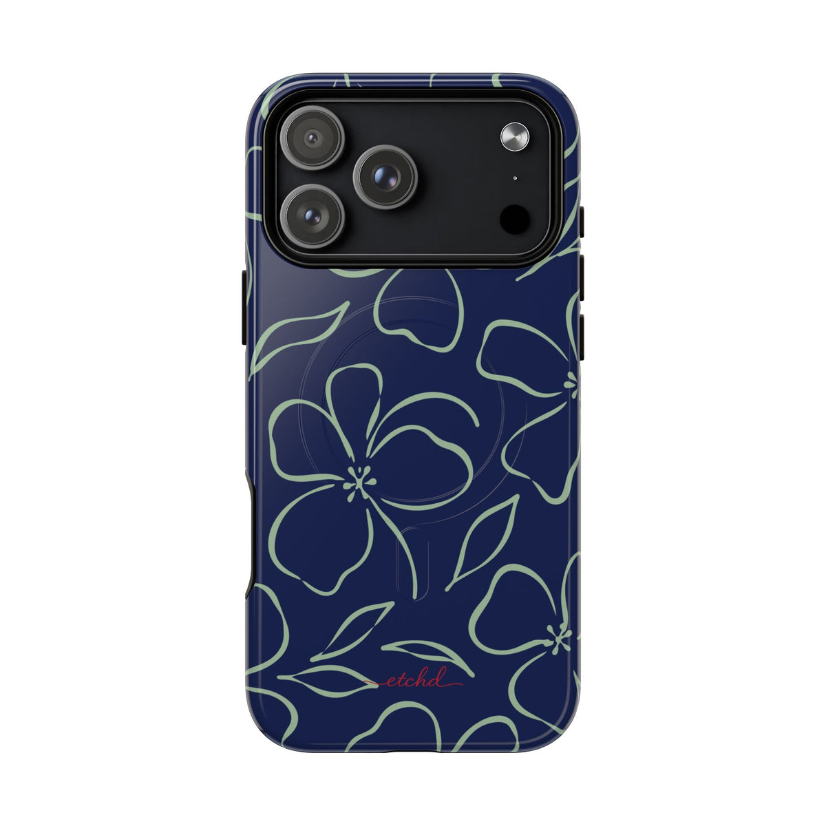 Navy & Sage Floral Magnetic Phone Case by etchd, view 31