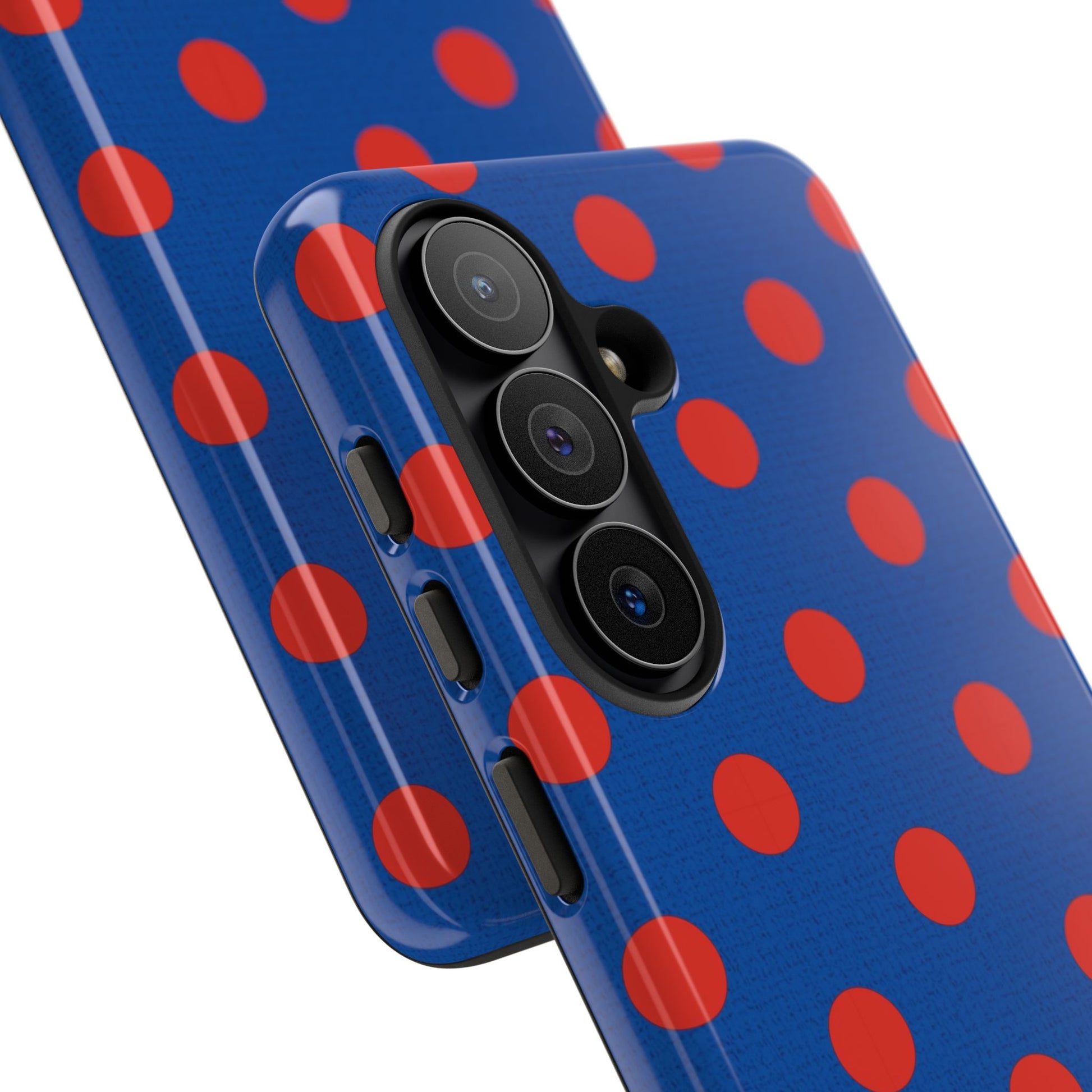 Poppy And Cobalt Polka Dot Phone Case by etchd, view 209