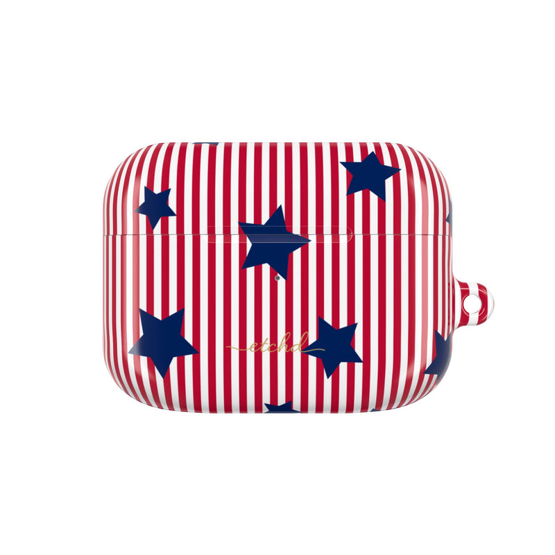 Red Stripes & Blue Stars AirPod Case by etchd