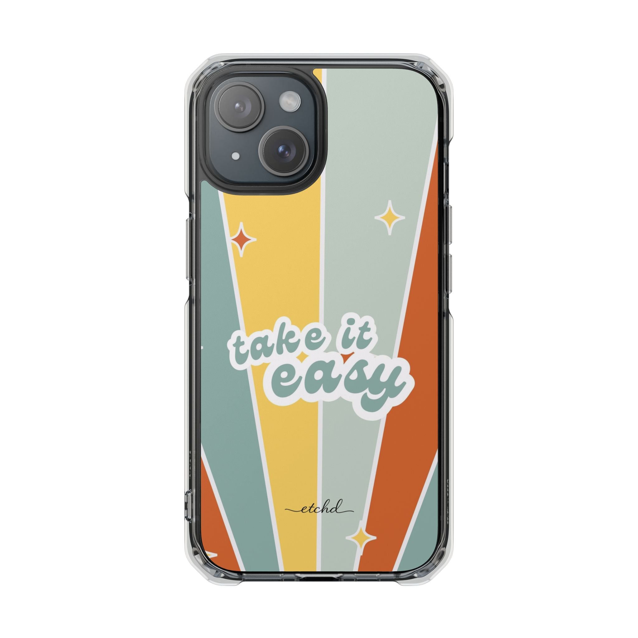 Take It Easy Clear Magnetic Phone Case by etchd, view 2