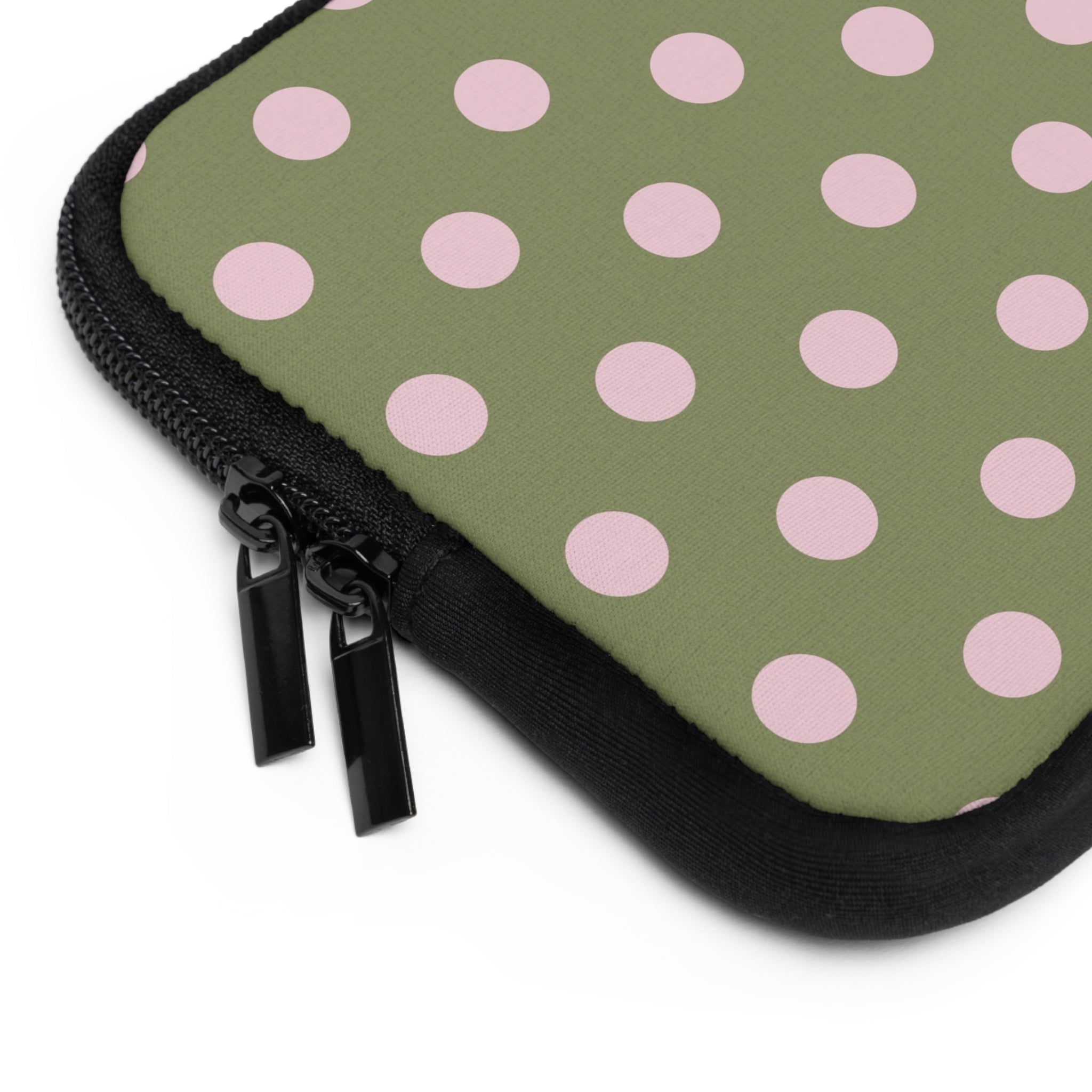 Pink And Green Polka Dot Laptop Sleeve by etchd, view 12