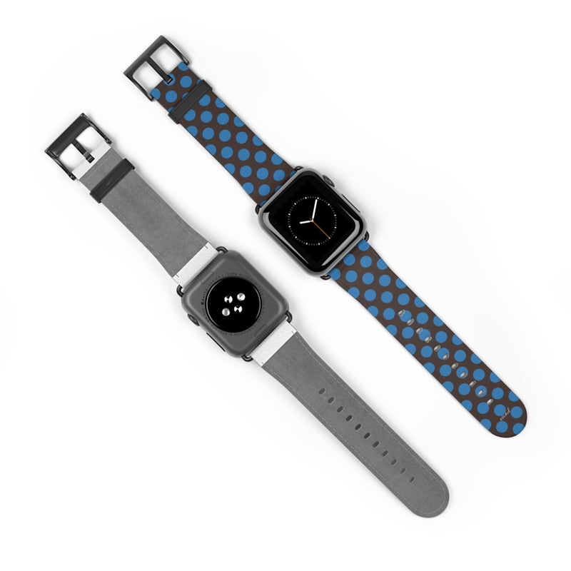 Cerulean & Espresso Polka Dot Smartwatch Strap by etchd, view 10