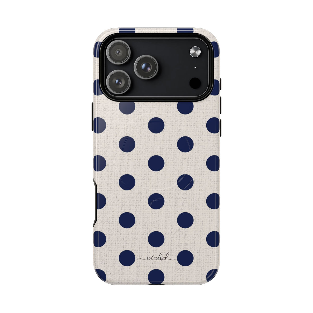 Navy & Cream Polka Dot Magnetic Phone Case by etchd, view 31
