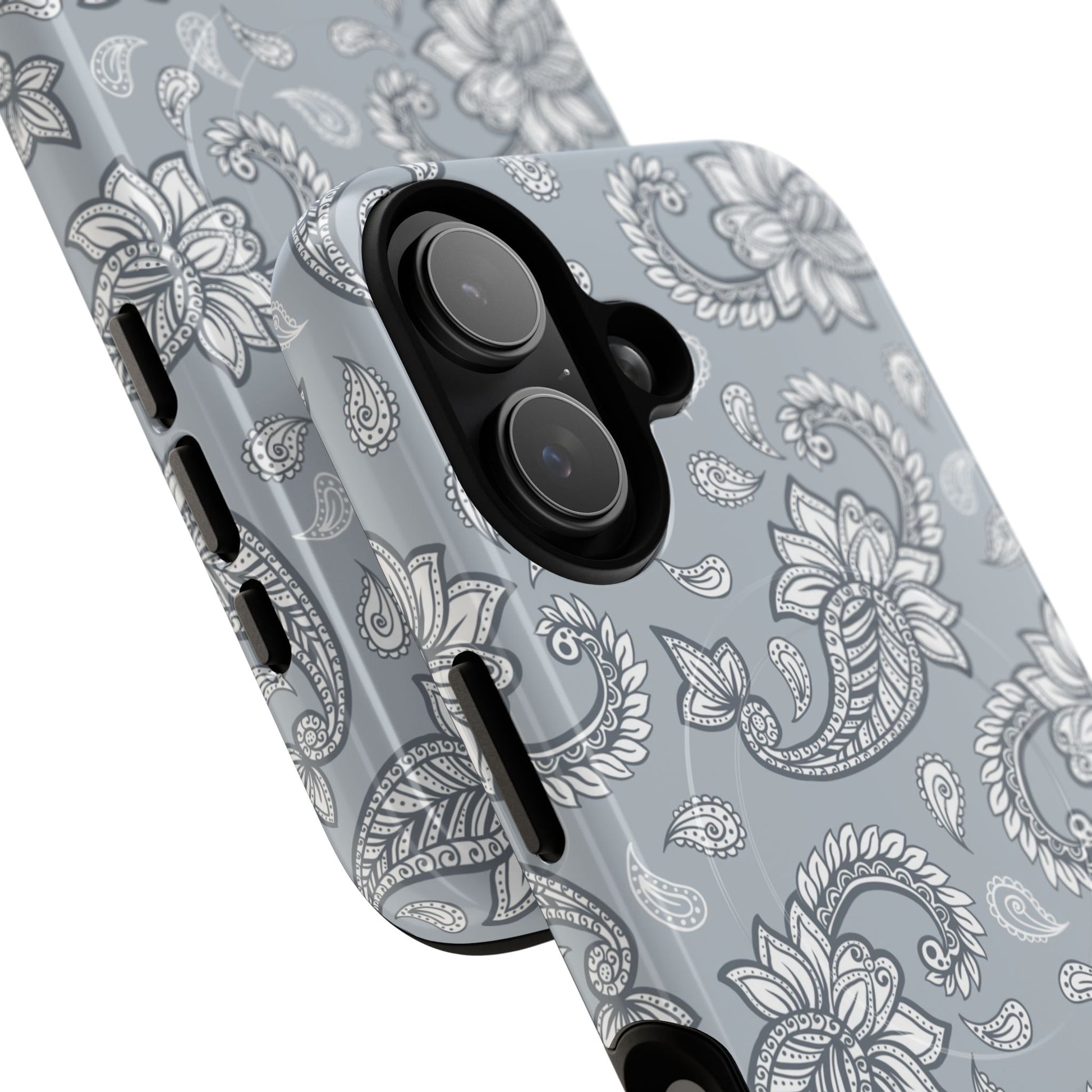 Dusty Blue Paisley Magnetic Phone Case by etchd, view 87