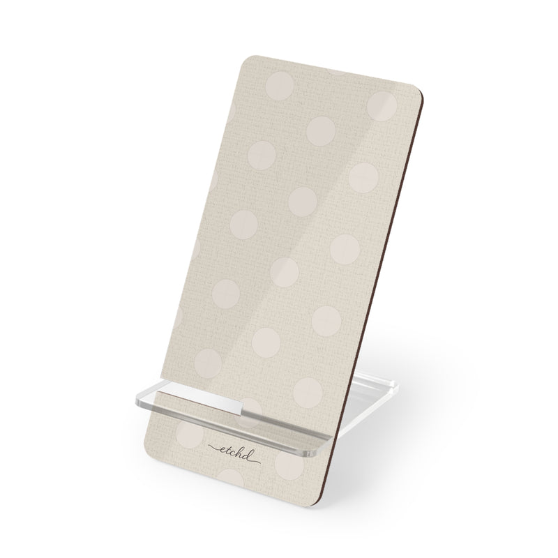 Neutral Polka Dot Phone Stand by etchd