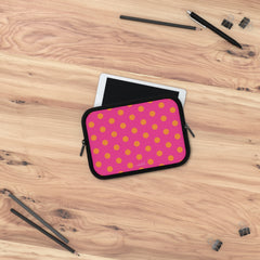 Orange And Pink Polka Dot Laptop Sleeve by etchd, view 14