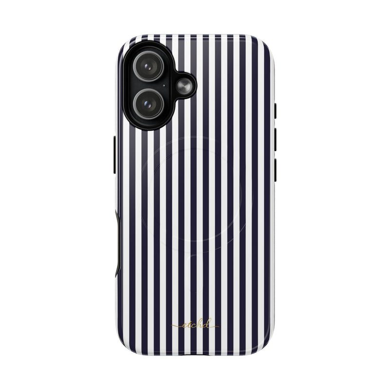 Navy And White Magnet-Handyhülle-zoom-