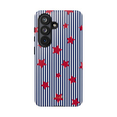Blue Stripes & Red Stars Phone Case by etchd, view 61