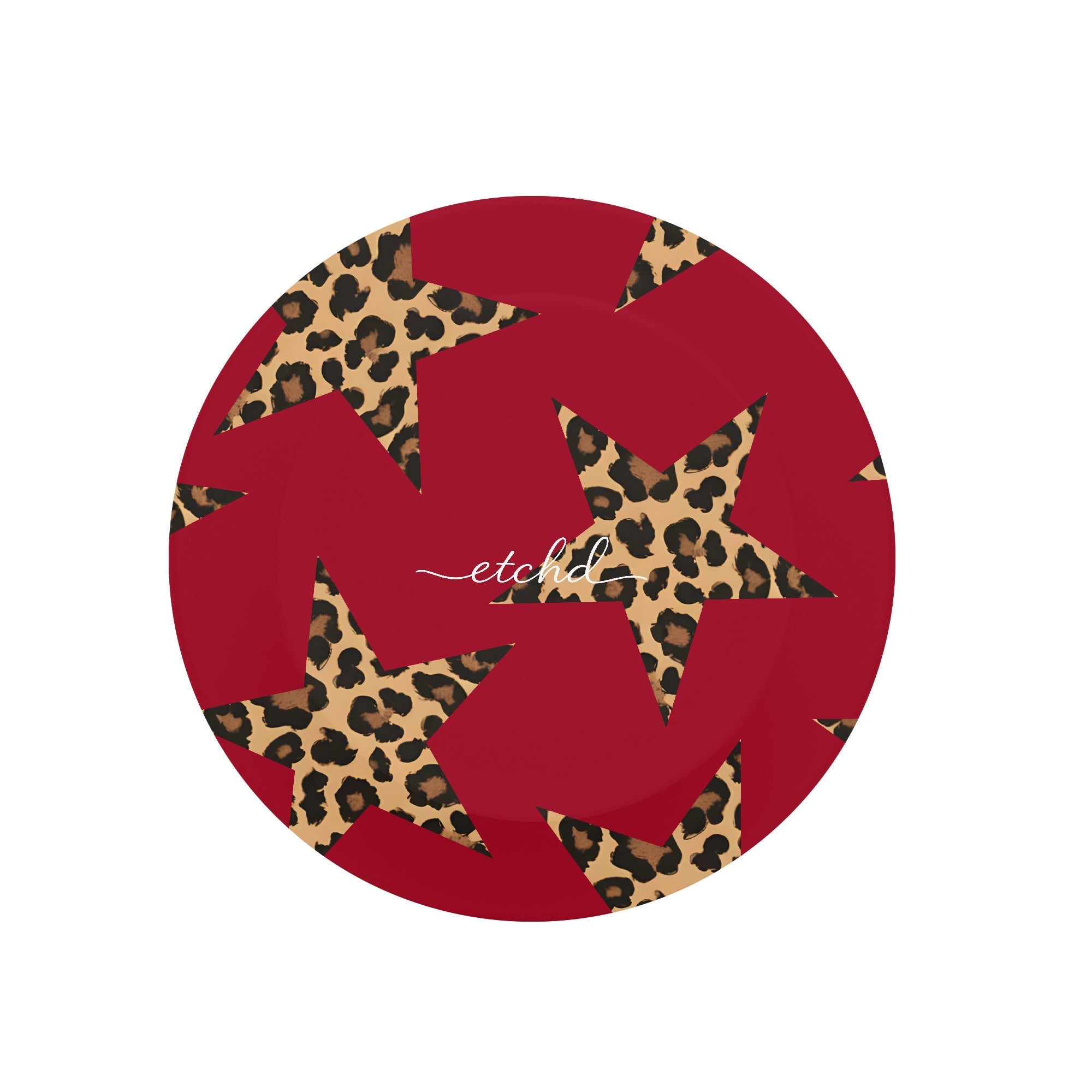 Red & Leopard Stars Phone Grip And Stand by etchd, view 2
