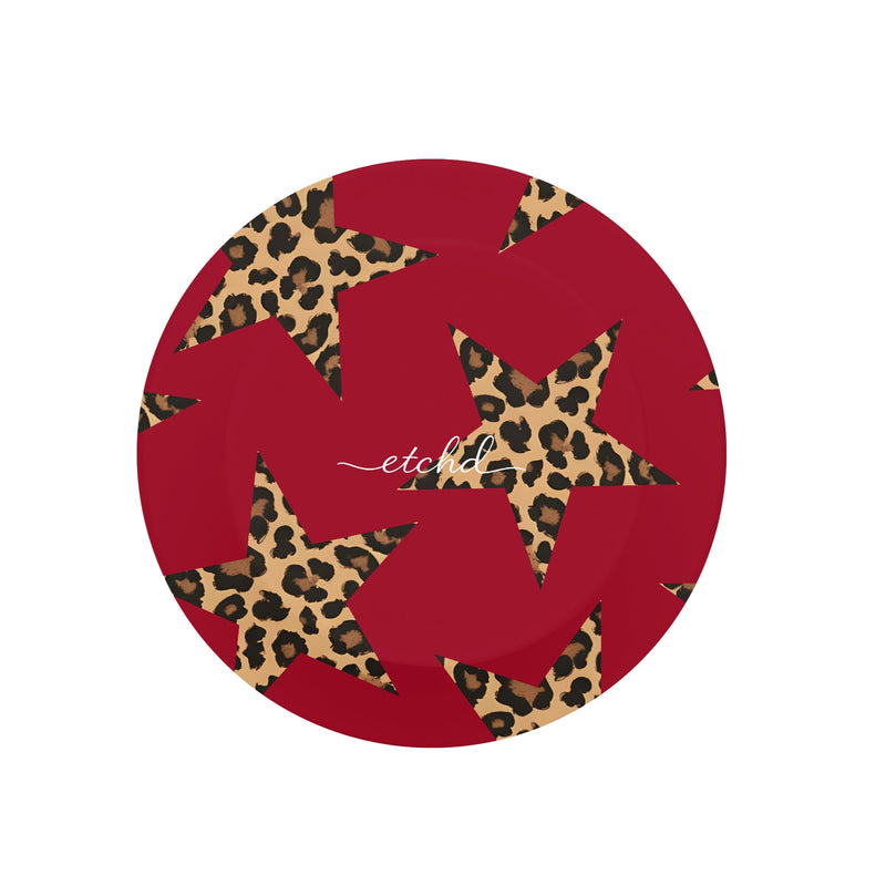 Red & Leopard Stars Anello e supporto per telefono-zoom-