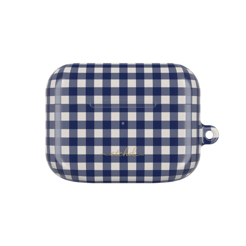 Navy & Cream Gingham AirPod Case by etchd