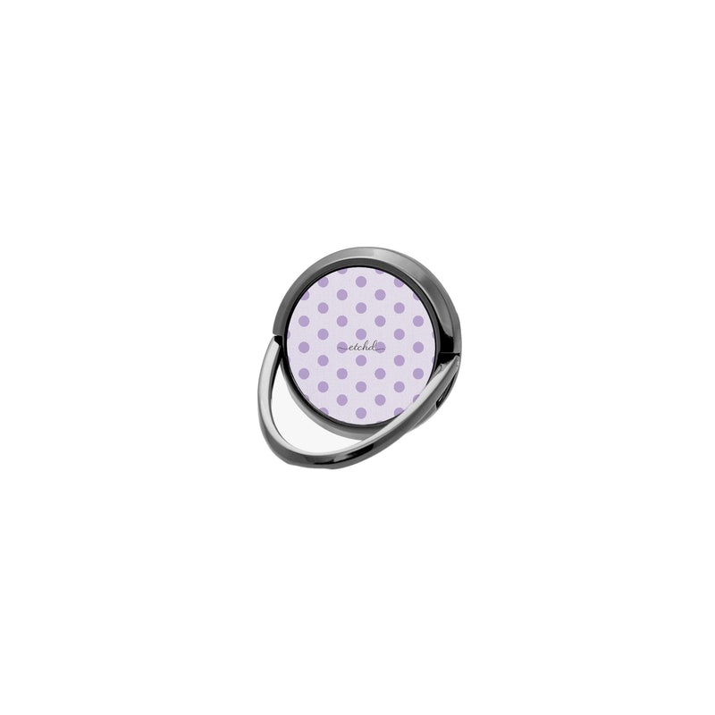 Lilac Polka Dot Handy Ring-Halterung-zoom-