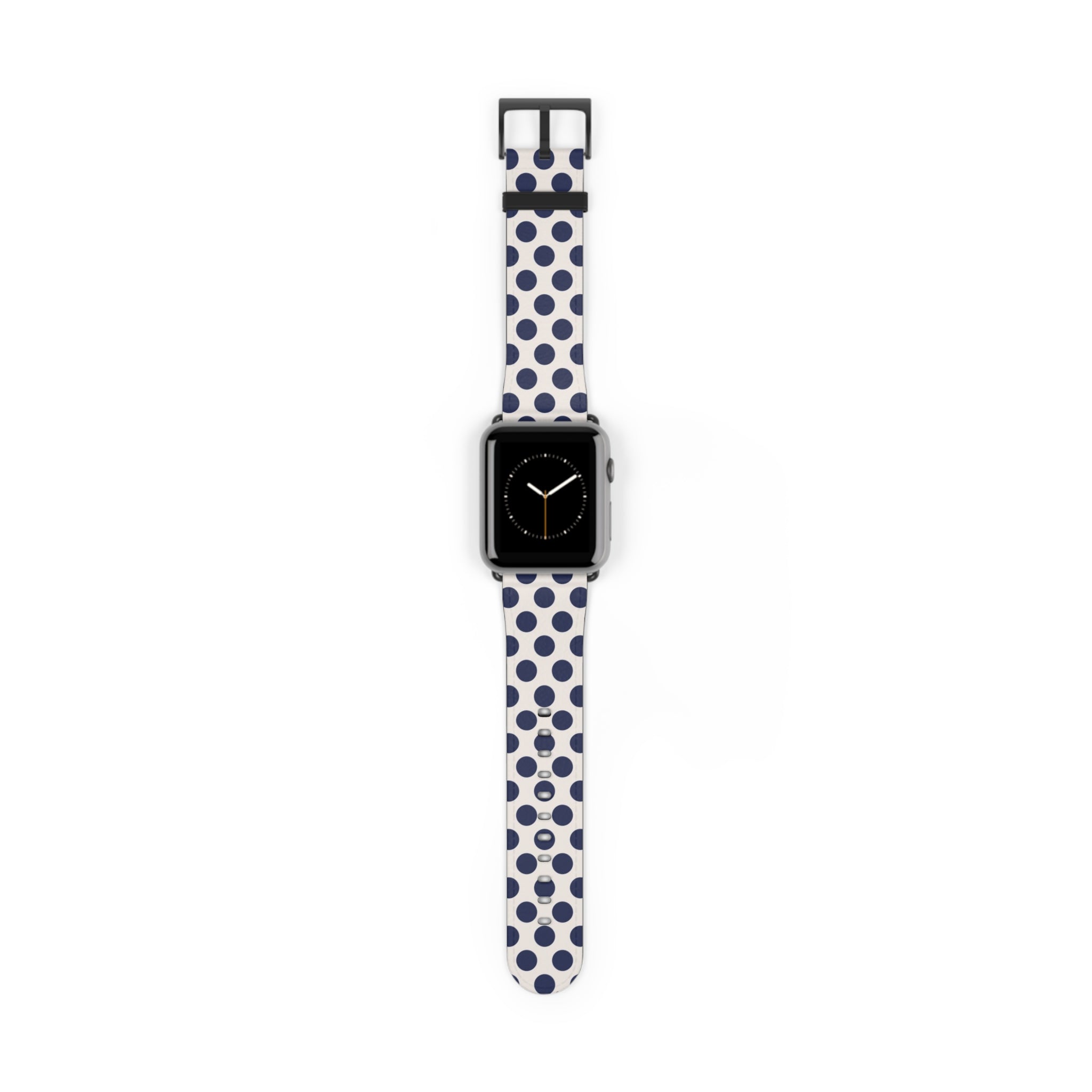 Navy & Cream Polka Dot Smartwatch Strap by etchd, view 2
