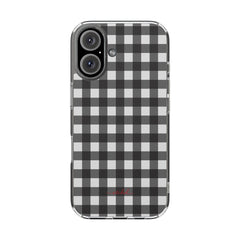 Black & White Gingham Clear Magnetic Phone Case by etchd, view 2