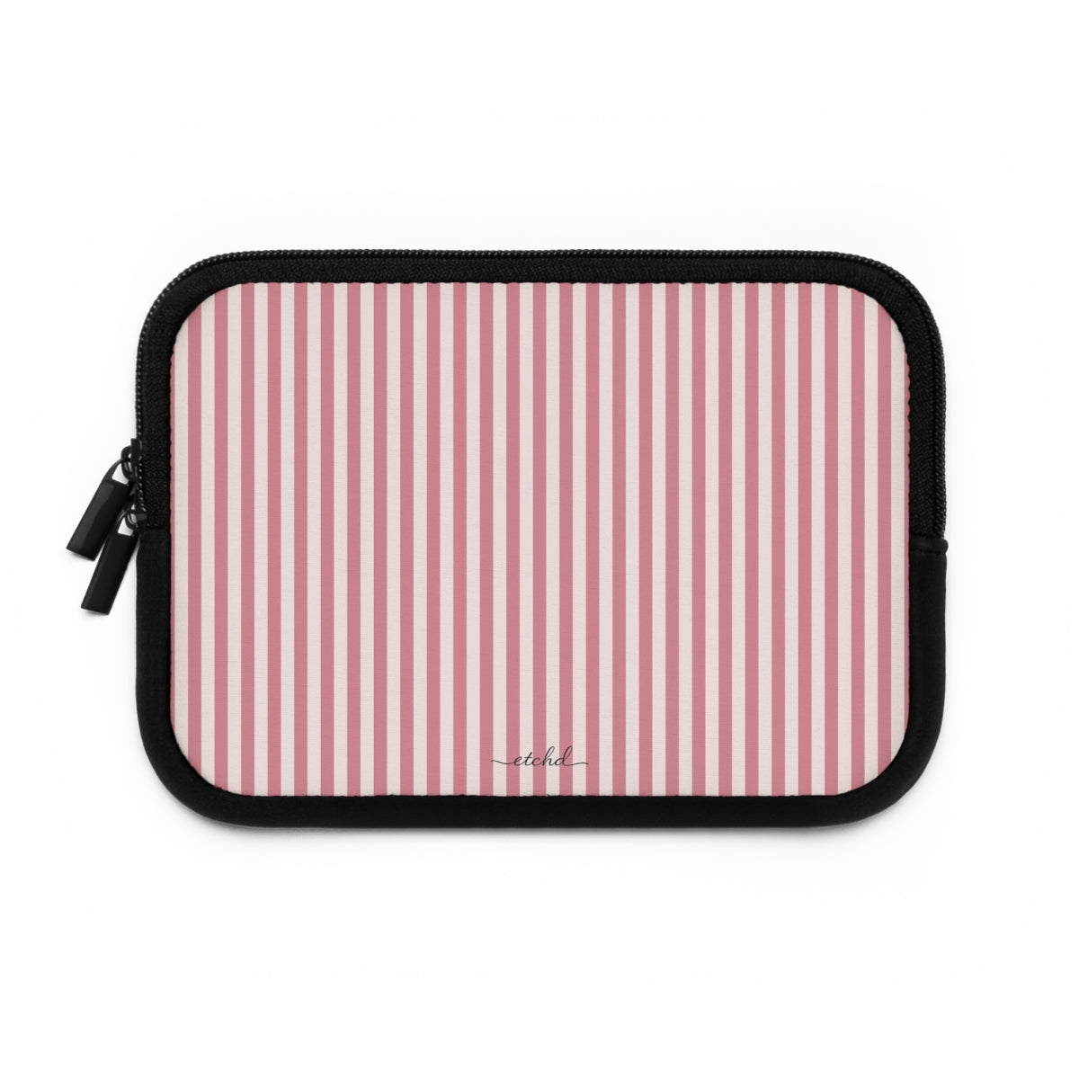Blush & Cream Striped Custodia per laptop di etchd, vista 2