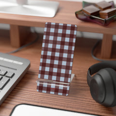 Blue & Cherry Gingham Supporto per telefono di etchd, vista 3