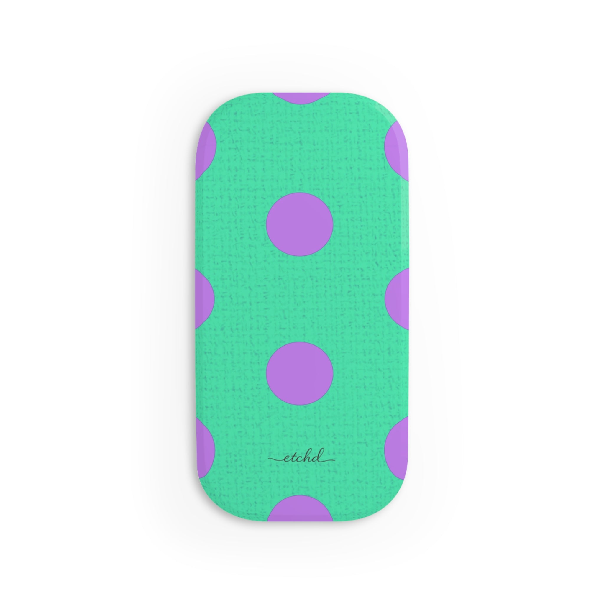 Lilac & Hypermint Polka Dot Click-On Phone Grip by etchd, view 2